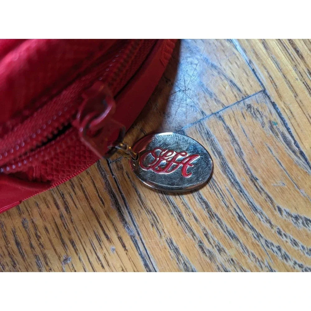 SAKS FIFTH AVENUE Cosmetics Bag‎ Makeup Travel Pouch Red Multi Pocket